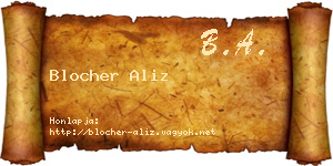 Blocher Aliz névjegykártya